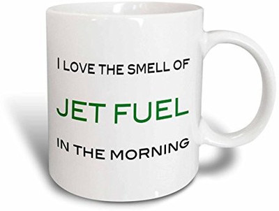 

3dRose I Love The Smell of Jet Fuel in The Morning, Green Ceramic, 15-Ounce Ceramic Mug(60 ml)
