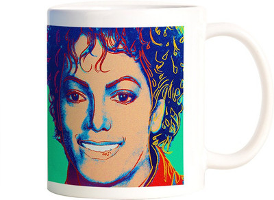 

Rangeele Inkers michael jackson Pop Art Ceramic Mug(300 ml), Multicolor