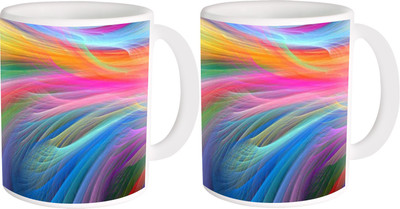 

Heyworlds gifts for gradient design 04 Ceramic Mug(325 ml, Pack of 2), Multicolor
