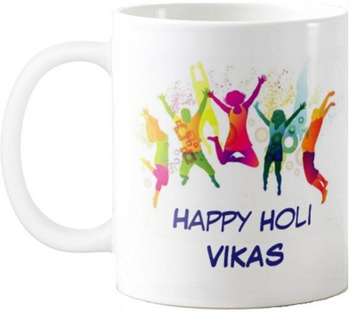 

Exoctic Silver Happy Holi Vikas Series001 Ceramic Mug(330 ml), Multicolor