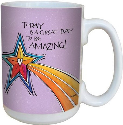 

Tree-Free Greetings Greetings lm43973 Amazing by Joanne Fink Ceramic with Full-Sized Handle, 15-Ounce Ceramic Mug(60 ml), Multicolor