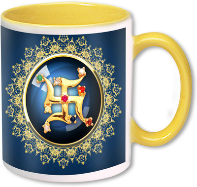 

Heyworlds happy diwali gifts 91 Ceramic Mug(325 ml), Multicolor