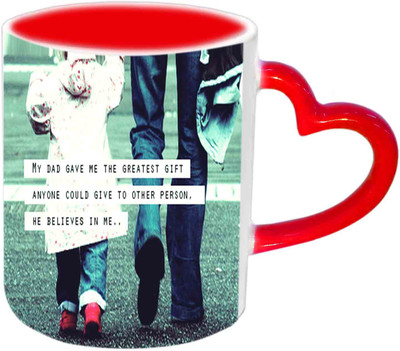 

Raj Laxmi Very Nice Caption For Father Red Heart Handle Ceramic Mug(350 ml)