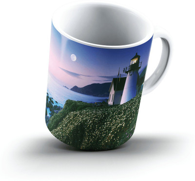 

Ucard Moon Rise Over Point Montara Lighthouse California2499 Bone China, Ceramic, Porcelain Mug(325 ml), Multicolor
