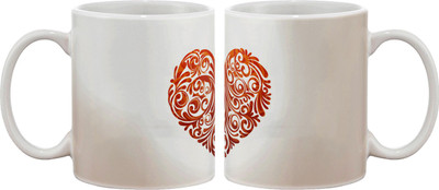 

Artifa Floral Heart Porcelain, Ceramic Mug(350 ml), Multicolor