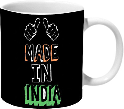 

Mooch Wale Made In India Ceramic Mug(325 ml), Multicolor