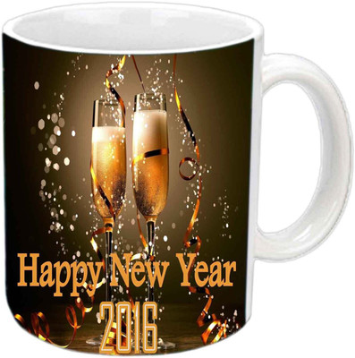 

Raj Laxmi New year party white Ceramic Mug(350 ml)
