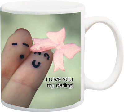 

ME&YOU Gifts For Him/ Her/Girlfriend/Boyfriend/Husband/Wife for Valentine's Day I love you my darling printed Ceramic Mug(325 ml), Multicolor