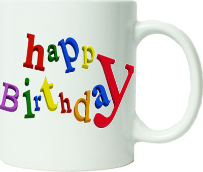 

Maison N Mode Happy Birth Day New Style Coffee Ceramic Mug(330 ml), Multicolor