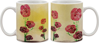 

Artifa Red Roses Artistic Porcelain, Ceramic Mug(350 ml), Multicolor
