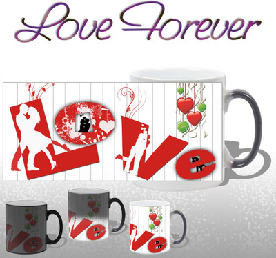 

Snapgalaxy L O V E Forever Magic Ceramic Mug(320 ml), Multicolor