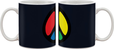 

Artifa Peace Sign Porcelain, Ceramic Mug(350 ml), Multicolor