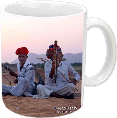 

Raj Laxmi Rajasthani Music White Ceramic Mug(350 ml)