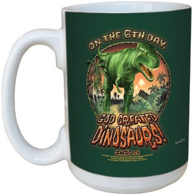 

Tree-Free Greetings Greetings lm44370 Dinosaurs: Genesis 1:24 Ceramic with Full-Sized Handle, 15-Ounce Ceramic Mug(60 ml), Multicolor