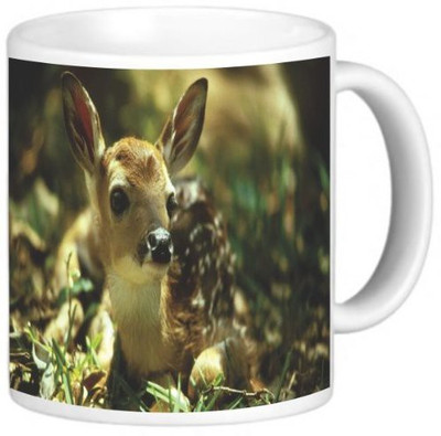 

Rikki Knight LLC Knight Photo Quality Ceramic Coffee, 11 oz, Fawn Deer Ceramic Mug(60 ml), Multicolor