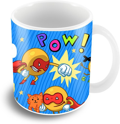 

The Crazy Me Super Smiley Emoticons Coffee Ceramic Mug(325 ml), Multicolor