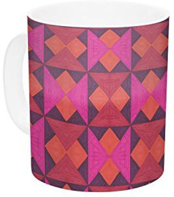

Kess InHouse InHouse Empire Ruhl A Quilt Pattern Pink Red Ceramic Coffee, 11 oz, Multicolor Ceramic Mug(60 ml)