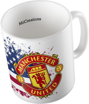 

MiiCreations Printed Man United F.C. Ceramic Mug(325 ml), Multicolor