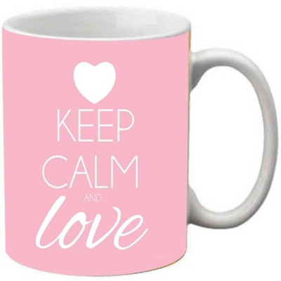 

Maison N Mode Keep Calm And Love Coffee Ceramic Mug(330 ml), Multicolor