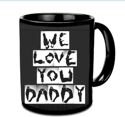 

Raj Laxmi We Love You Daddy Multicolor Ceramic Mug(350 ml), Black