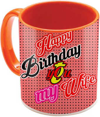 

SKY TRENDS Valentine Gift for Girlfriend Love Printed I Love U Forever Perfect for Her Him Wife Fiance Anniversary And Birthday STGD095 Ceramic Mug(325 ml), Orange