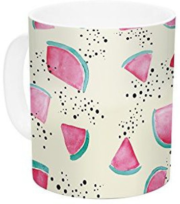 

Kess InHouse InHouse Danii Pollehn Watermelon Food Ceramic Coffee, 11 oz, Multicolor Ceramic Mug(60 ml)