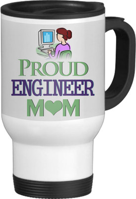56% OFF on TIED RIBBONS Proud Engineer Mom White-Travel Ceramic Coffee Mug(600 ml)