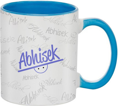 

SKY TRENDS Abhishek Birthday Gift Coffee 350 ML Ceramic Mug(350 ml), Multicolor