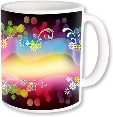 

Heyworlds gifts for flower design 09 Ceramic Mug(325 ml), Multicolor
