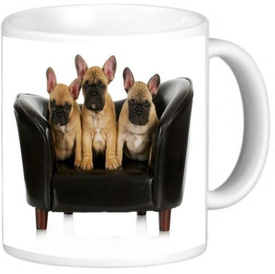 

Rikki Knight LLC Knight Ceramic Coffee, French Bulldog Litter Ceramic Mug(60 ml), Multicolor