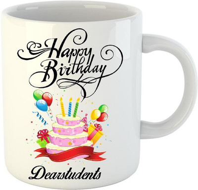 

HuppmeGift Happy Birthday Dearstudents White (350 ml) Ceramic Mug(350 ml)