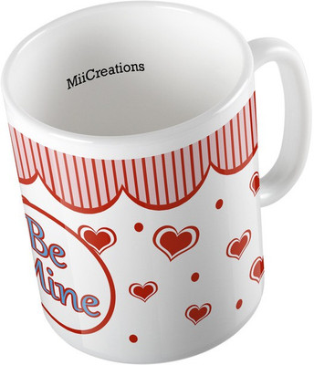 

MiiCreations Printed Be Mine Ceramic Mug(325 ml), Multicolor