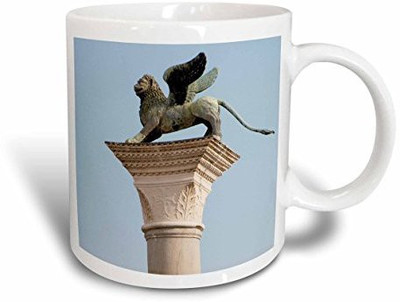 

3dRose mug_82161_1 Winged Lion Statue, Saint Mark, Piazzetta, Venice Italy EU16 PRI0186 Prisma Ceramic, 11 oz, White Ceramic Mug(60 ml), Multicolor