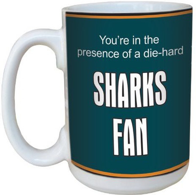 

Tree-Free Greetings Greetings lm44192 Sharks Hockey Fan Ceramic with Full-Sized Handle, 15-Ounce Ceramic Mug(60 ml), Multicolor