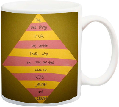 

ME&YOU Gift for Husband/Wife/Girlfriend/Boyfriend/Lover;"The Best Things In Life Special color HD printed Ceramic Mug(325 ml), Multicolor