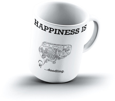 

Ucard Happiness Is1703 Bone China, Ceramic, Porcelain Mug(325 ml)