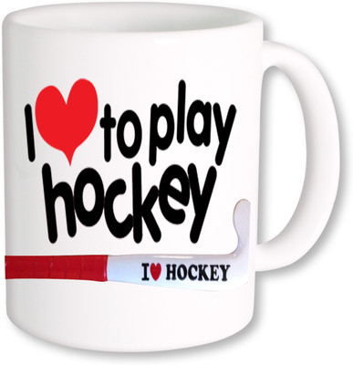 

PhotogiftsIndia I Love Hockey Ceramic Mug(325 ml), Multicolor