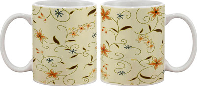 

Artifa Floral Pattern Porcelain, Ceramic Mug(350 ml), Multicolor