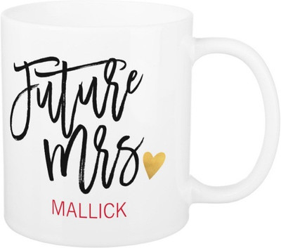 

Exoctic Silver Future Mrs.Mallick Ceramic Mug(325 ml), Black;red