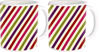 

Heyworlds gifts for pattern design 09 Ceramic Mug(325 ml, Pack of 2), Multicolor