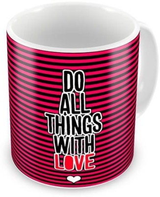 ME&YOU Motivational Inspirational Morning Business Life Quote - Do All Things You Love - Red Coffee, 12 Oz, Perfect for Coffee and Tea Lovers - Great Cup for Him or Her At Home or Office Ceramic Coffee Mug(0.35 ml)