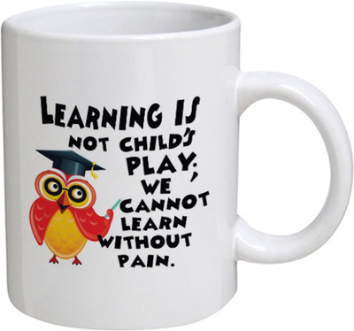 

My Bestow Learning - MyBestow White Plain Coffee Ceramic Ceramic Mug(320 ml), Multicolor