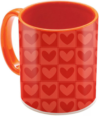 

SKY TRENDS Valentine Gift for Girlfriend Love Printed I Love U Forever Perfect for Her Him Wife Fiance Anniversary And Birthday STGD221 Ceramic Mug(325 ml), Orange