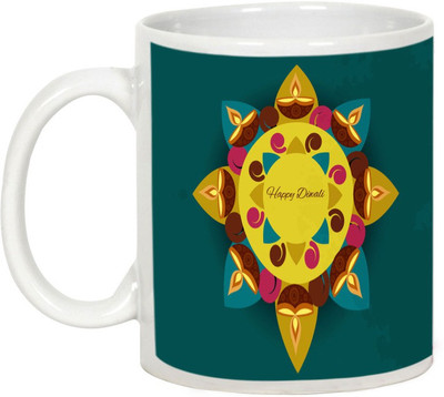 

AllUPrints Gifts For Deepawali - Happy Diwali Lights Design 12 Ceramic Mug(325 ml), White