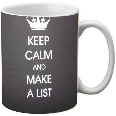 

Maison N Mode keep Calm And Make A list Coffee Ceramic Mug(330 ml), Multicolor
