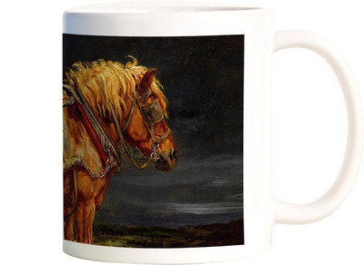 

Rangeele Inkers Horse Painting Ceramic Mug(300 ml), Multicolor
