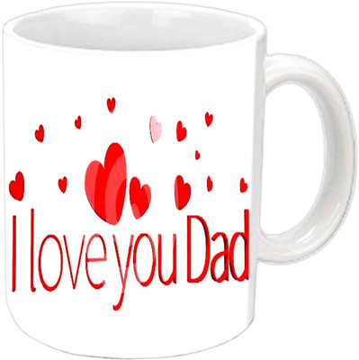 

Raj Laxmi I Love You Daddy With Nice Hearts Design White Ceramic Mug(350 ml)