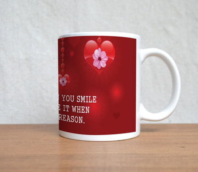 60% OFF on StyBuzz I like when you smile love quote valentine Porcelain Coffee Mug(300 ml)