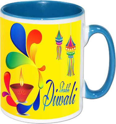 

Heyworlds happy diwali gifts 62 Ceramic Mug(325 ml), Multicolor