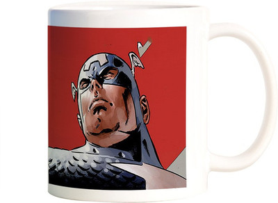 

Rangeele Inkers Captain America Vintage Art Ceramic Mug(300 ml), Multicolor